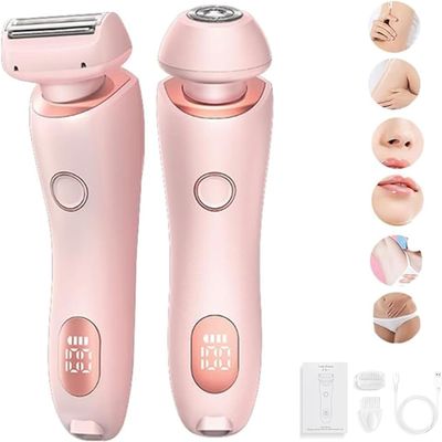 SilkGlide Pro - 2024 Best Silk Glide Razor, Silk Glide Epilator Painless Hair Removal at Home, Pubic Hair Trimmer Women, 2 in 1 Electric Shaver Razors for Women (Pink)