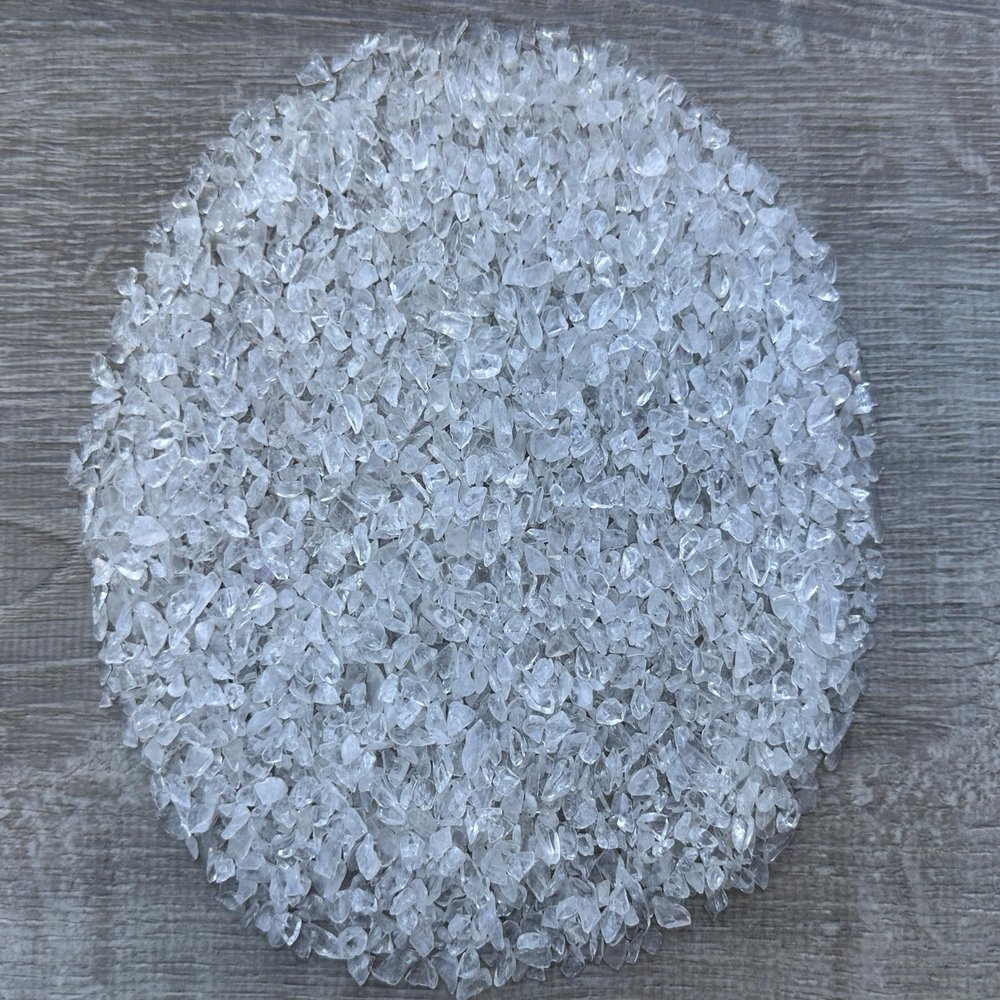GAF TREASURES 2 oz Lot Citrine Semi Tumbled Gemstone Chips, Crushed Mini Crystals, Undrilled Crystal Chips (Clear Quartz)