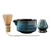 2 Set of 4 Pieces Traditional Matcha Set Best Gift for Tea Lovers Beverage Family, Blue view 4