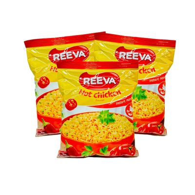 Instant Noodles, Delicious Flavours, Pasta Noodles, Enjoy the Delicious Meal with the Family, Quickly Prepare Lunch or Dinner (3 Pack, Noodle with Hot Chicken 60g)