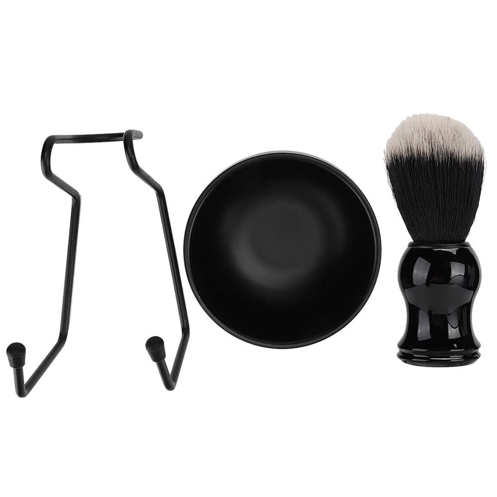 3 Piece Men's Shaving Brush Set, Men's Shaving Tool Holder, Hair Brush Soap Bowl for Men Teenage Boys Gift(tripartite)