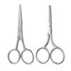 2 pcs Facial Hair Scissors Set, Stainless Steel Nose ScissorsBeard Moustache Eyelash Eyebrow Trimmer for Men Women view 1