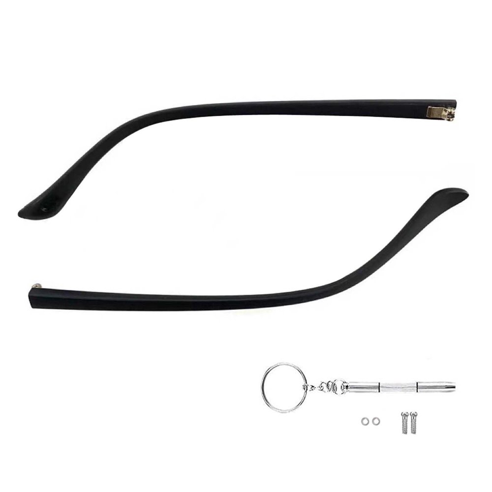1 Pair Glasses Frame Replacement Temple Arms, Eyeglass Arms Legs Replacement Repair Kit Double Teeth Universal, Black
