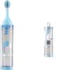 2024 New 3 in 1 Portable Travel Toothbrush with Travel Case,Reusable Folding Travel Soft Toothbrush,Lightweight Extra Soft Bristles Built-in Refillable Toothpaste Tube Set (Light Blue, One Size) view 1