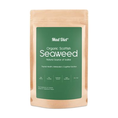Mad Diet Organic Scottish Seaweed | Health Support | Natural Source of Iodine | Sustainably Sourced | Zero Additives | 60 Capsules 2 Month Supply | Suitable for Vegans