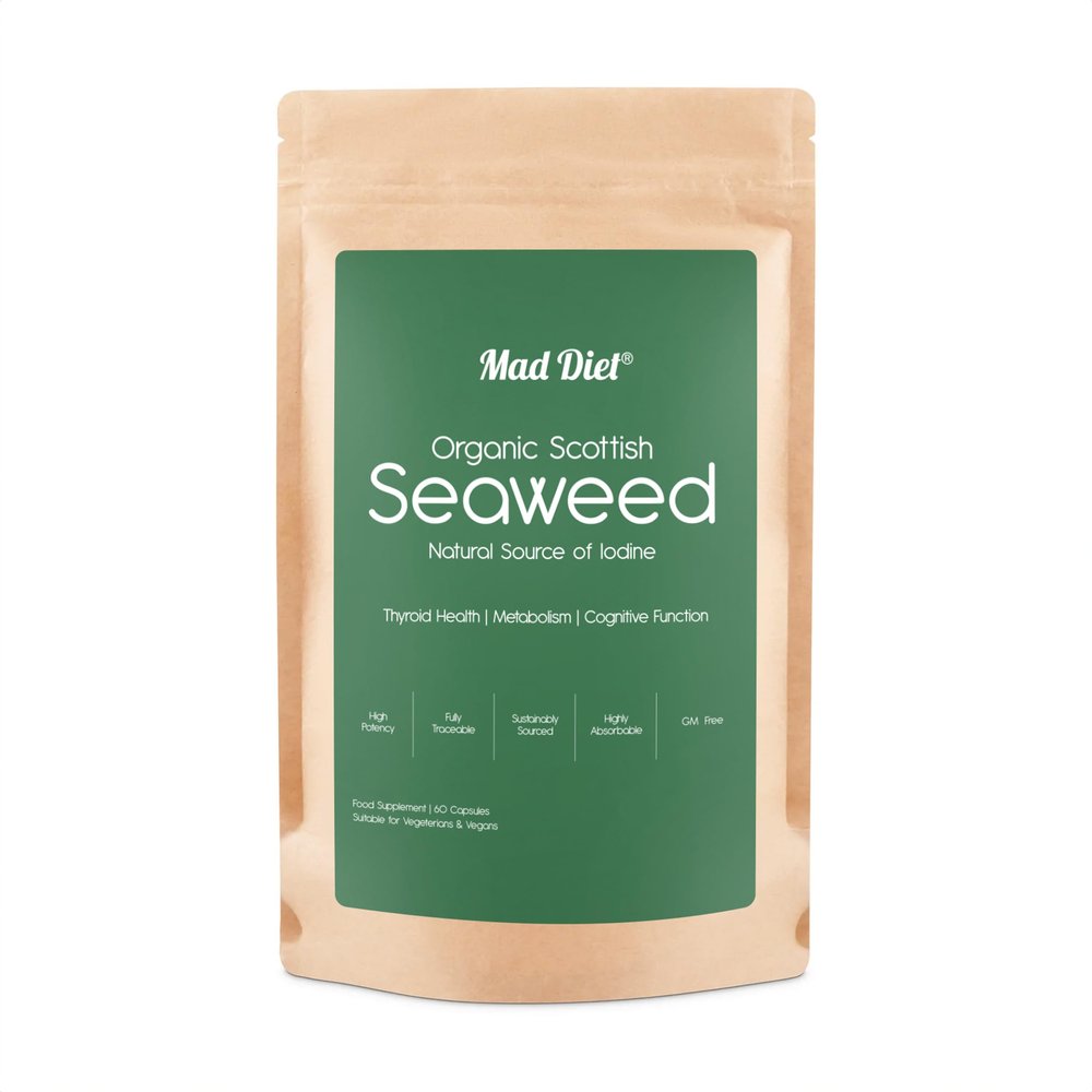 Mad Diet Organic Scottish Seaweed | Health Support | Natural Source of Iodine | Sustainably Sourced | Zero Additives | 60 Capsules 2 Month Supply | Suitable for Vegans
