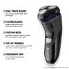Remington Mens Electric Rotary Shaver R3 (Dual Track Blades, Flexing Blades and Pivoting Neck, Pop-up Trimmer, 40mins Corded Usage, 3-Day Stubble Styler Guard, Cleaning Brush) R3002 view 2