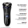 Remington Mens Electric Rotary Shaver R4 (Dual Track Blades, Flexing Blades and pivoting Neck, 40mins Usage, Pop-up Trimmer, 3-Day Stubble Styler Guard, Cordless, Cleaning Brush) R4002 view 2