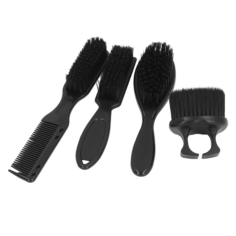 Men Beard Brush Set, 4pcs with Reinforced Nylon Hair, Ergonomic Handle, Comb and Brush for Barber Shop