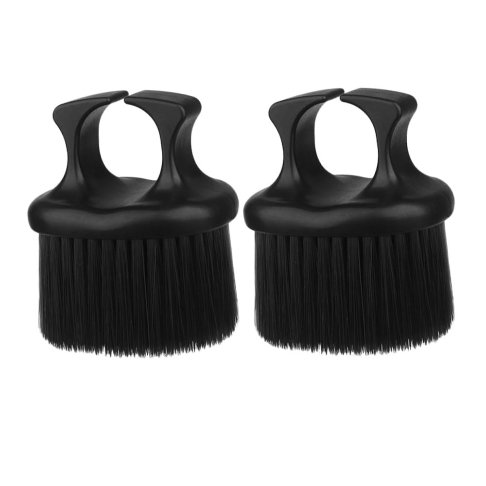 BELLIFFY Barber Brushes 2pcs Vintage Style Hair Brush Portable for Men Hair Detangling Mustache Care in Black for Salon and Home Use