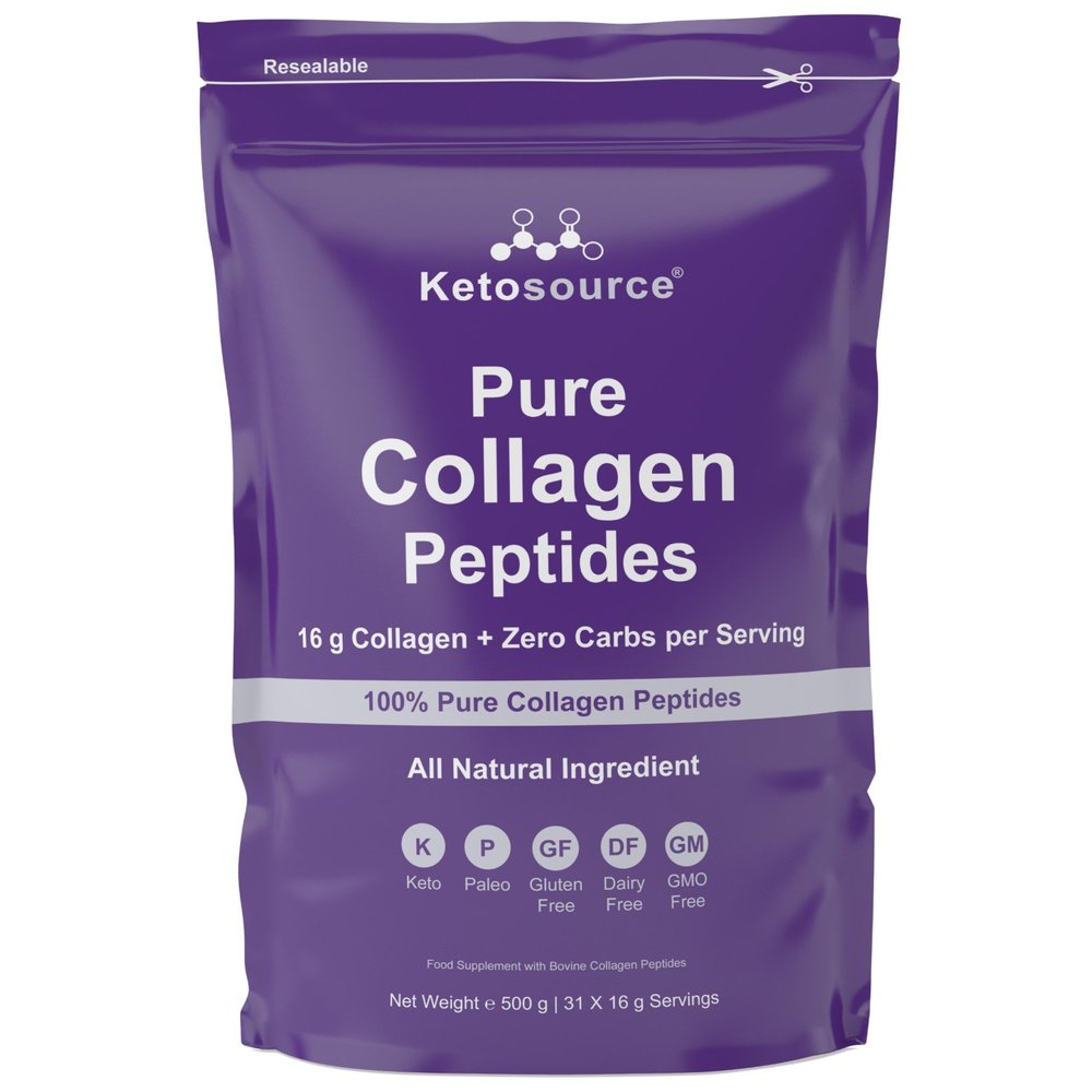 Ketosource | Pure Collagen Peptides | Keto Collagen Powder | Easy Mixing & No Clumping | Zero Aftertaste | 100% Pure Hydrolyzed Bovine Collagen Powder | 100% Transparency 3rd Party Lab Testing