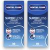 Superfloss, Dental Super Floss Threader, 50 Pre-Cut Strands Pack of 2, Ideal Oral Floss for Braces, Bridges and Wide Spaces, 100 Strands in Total, Mint view 1