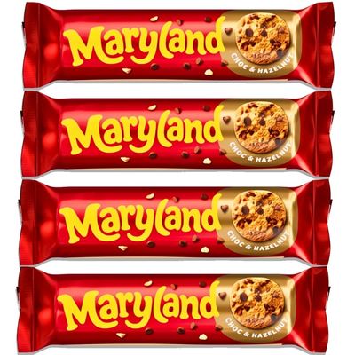 Chocolate Chip Cookie Bundle Pack - Maryland Chocolate Chip & Hazelnut 200g x Pack of 4