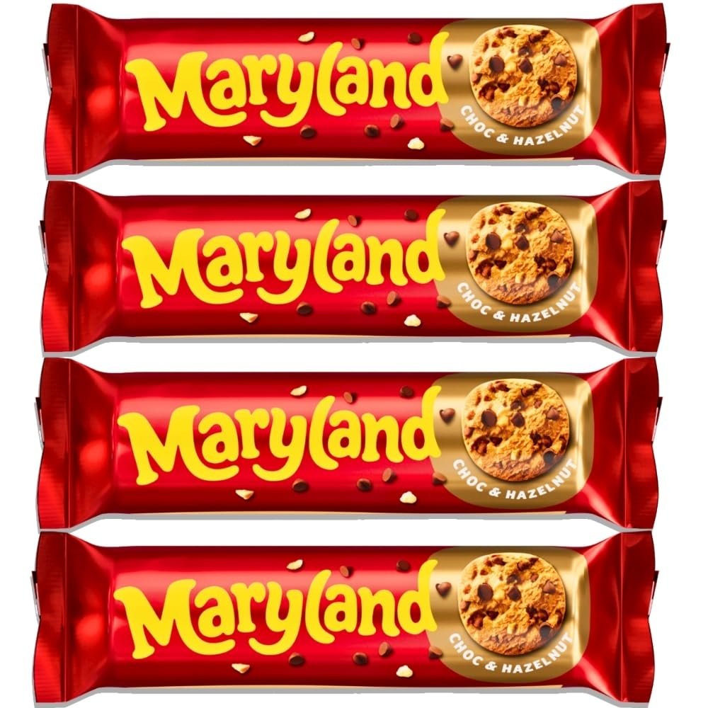 Chocolate Chip Cookie Bundle Pack - Maryland Chocolate Chip & Hazelnut 200g x Pack of 4