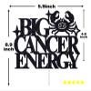 Big Cancer Energy Cake Topper, Happy Birthday Cancer in June/July, Cancer Season, 12 Zodiac Constellation Theme Birthday Party Decoration Supplies for Men Women, Black Glitter view 2