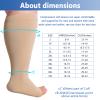 Hotfiary Plus Size Compression Socks for Women & Men, Size S to 7XL, 20-30mmhg Wide Calf Graduated Compression Stockings, 1 Pair Open Toe Knee High Ankle, Shin & Calf Support Sleeves for Flight Travel view 2