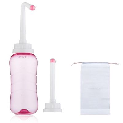 Brigtviee Upside Down Peri Bottles for Postpartum Care, Menstrual Cleansing, Douche Bottles for Women, Perineal Bottle Spray, Portable Bidet Perineal Cleansing and Recovery, 500ml/16.9oz,Pink