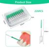 220 Pieces Interdental Brushes, Silicone Dental Brushes Teeth Brush Picks for Braces Oral Cleaning, Tooth Flossing Brush Disposable for Cleaning, Toothbrush Clean Tool view 2