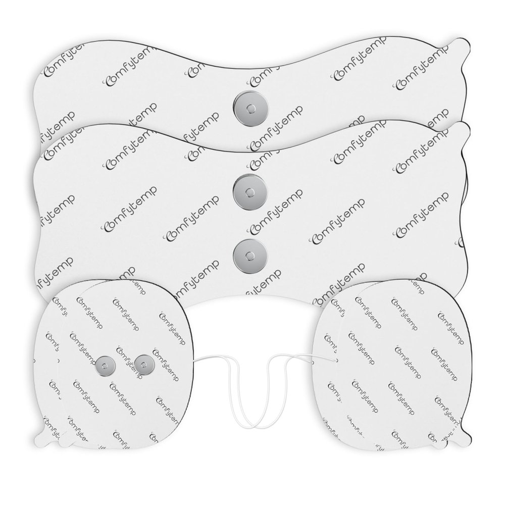 Comfytemp Wireless Tens Machine Pads for Model K6114 K6122, 4 Pack Wireless TENS Unit Replacement Pads with 2 Sizes, Reusable Self Adhesive Electrodes Pads with Premium Quality, Non-Irritating Design
