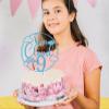 Baby Blue Glitter On Cloud 9 Cake Topper, Happy 9th birthday/Cheers to 9 Years, Hello 9 Rainbow Cloud Themed 9th Birthday Party Decorations Supplies view 3