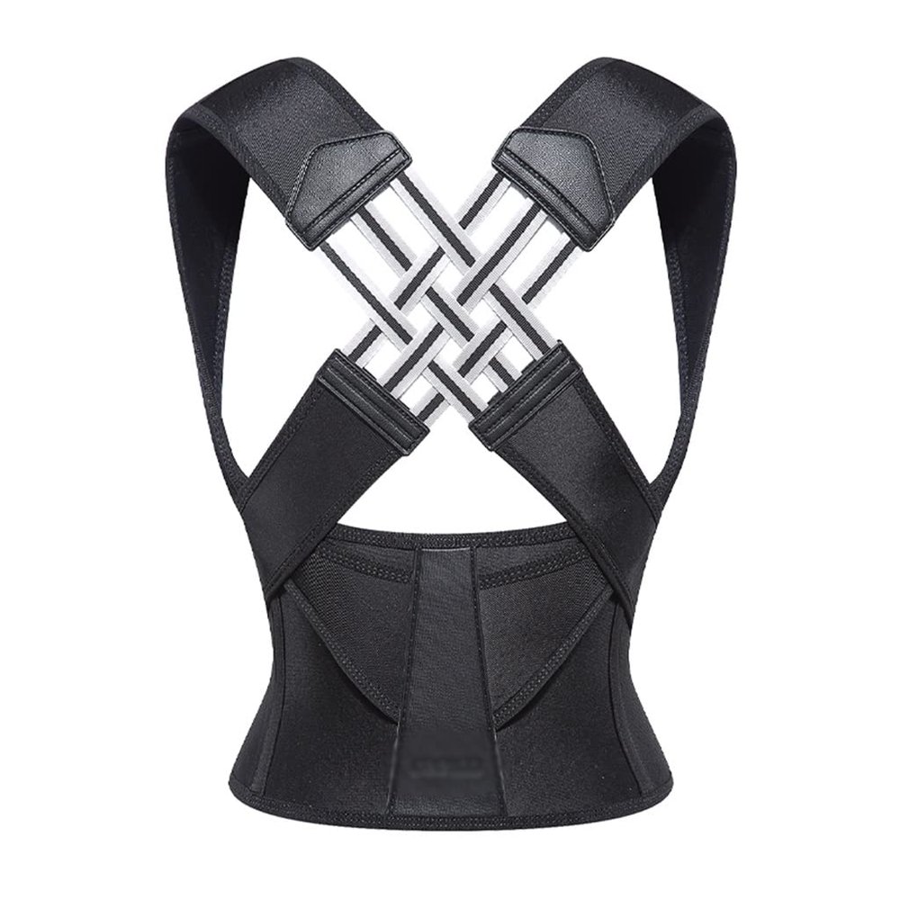 YJHQSS Adjustable Back Posture Corrector Belt Women Men Prevent Slouching Posture Straps Clavicle Support Brace good (Black M)