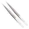 Healeved 2pcs Jewelry Tweezers Set Straight Tip Steel Professional Pointed Lock Slip for Craft DIY Manicure view 1