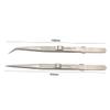 Healeved 2pcs Jewelry Tweezers Set Straight Tip Steel Professional Pointed Lock Slip for Craft DIY Manicure view 2