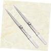 Healeved 2pcs Jewelry Tweezers Set Straight Tip Steel Professional Pointed Lock Slip for Craft DIY Manicure view 4