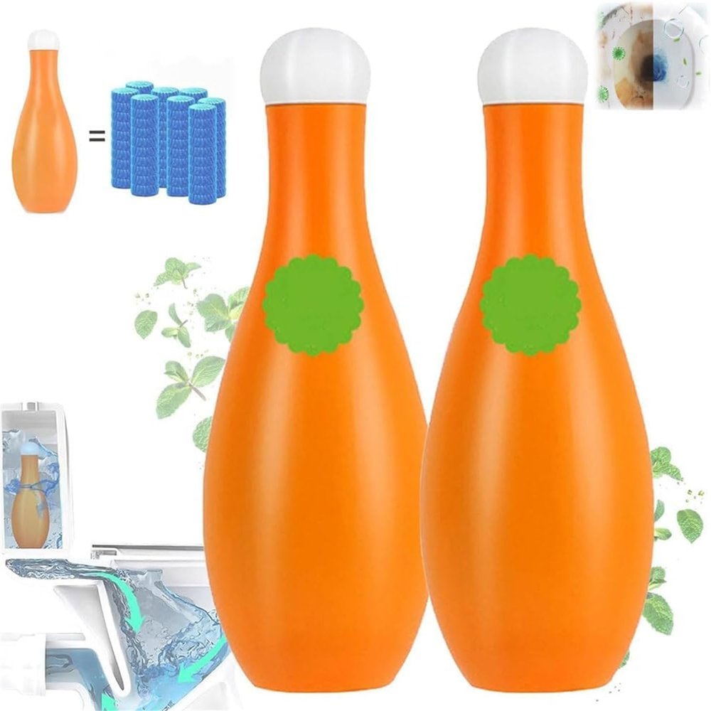 Bowling Blue Bubble Toilet Bowl Cleaner, Automatic Long-Lasting Toilet Bowl Cleaner in Bottle, Toilet Fresheners Deodorizing & Descaling, for Cistern Prevents Limescale (2pcs)