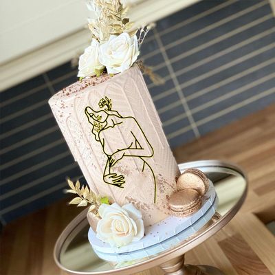 Pregnant Lady Cake Topper, Acrylic Pregnancy Cake Topper Decoration Baby Shower Birthday Cake Side Decoration Mother's Day Party Supplies
