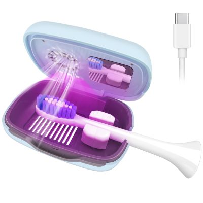 Rechargeable Portable Toothbrush Sanitizer Case with Holder, Cleaner Box Fan and Dryer
