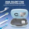 Rechargeable Portable Toothbrush Sanitizer Case with Holder, Cleaner Box Fan and Dryer view 4