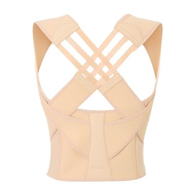 YJHQSS Adjustable Back Posture Corrector Belt Women Men Prevent Slouching Posture Straps Clavicle Support Brace good (Beige S)