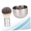 Healeved 2pcs Beard Brush Cleaning for Men Nylon Beard Brush and Metal Mixing Bowl for and Grooming Kit view 3