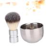 Healeved 2pcs Beard Brush Cleaning for Men Nylon Beard Brush and Metal Mixing Bowl for and Grooming Kit view 4