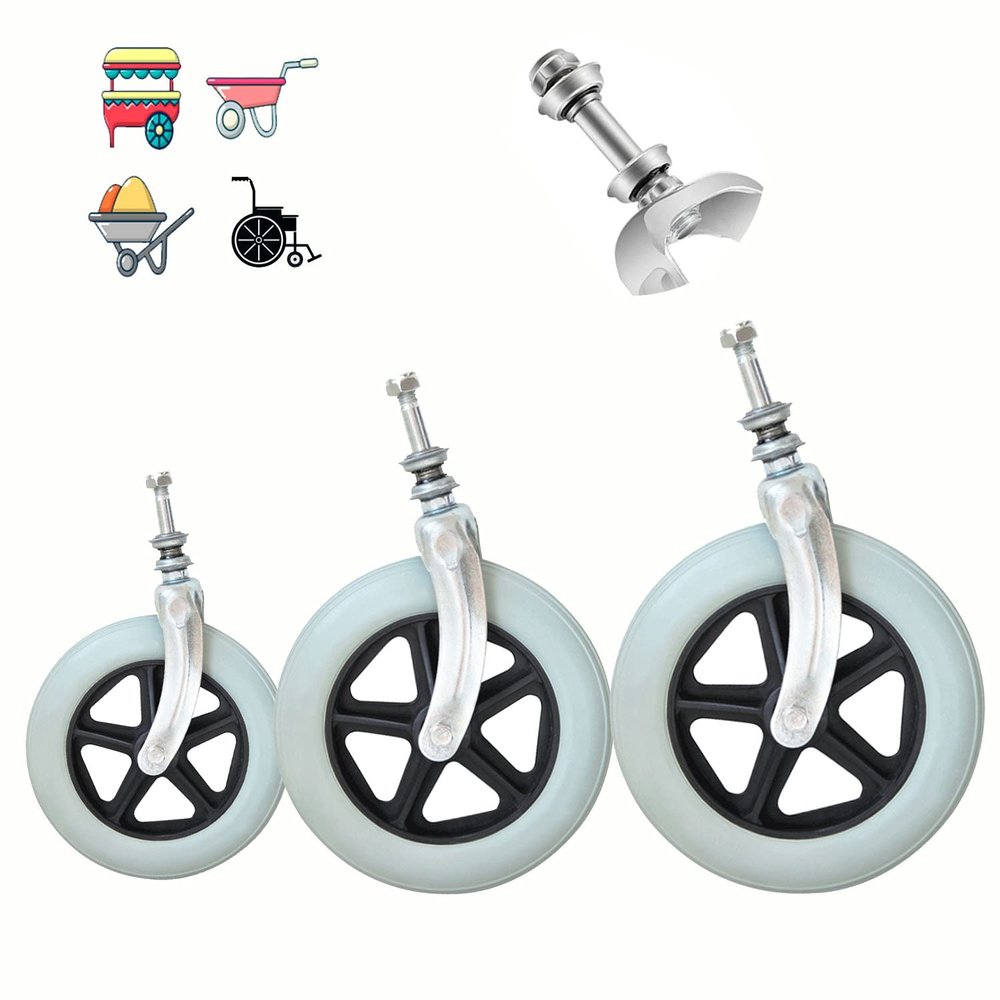KWIBYBGS Two Front Wheelchairsor, Replacement Parts for Silenters for Rolling on The Ground,Easy to Install/8In/20Cm
