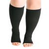 Hotfiary Plus Size Compression Socks for Women & Men, Size S to 7XL, 20-30mmhg Wide Calf Graduated Compression Stockings, 1 Pair Open Toe Knee High Ankle, Shin & Calf Support Sleeves for Flight Travel view 1