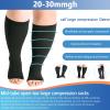 Hotfiary Plus Size Compression Socks for Women & Men, Size S to 7XL, 20-30mmhg Wide Calf Graduated Compression Stockings, 1 Pair Open Toe Knee High Ankle, Shin & Calf Support Sleeves for Flight Travel view 4