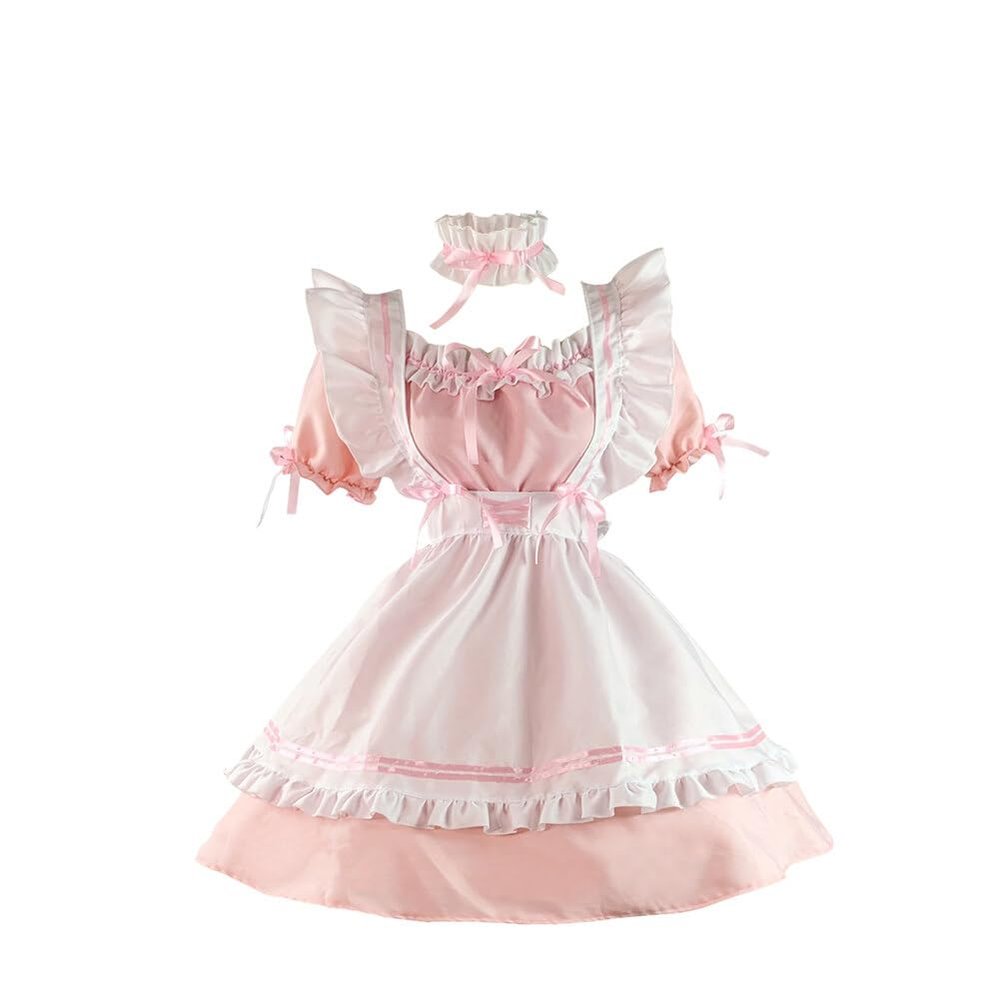 Asudaro Cosplay Maid Costume Sweet Cosplay, Maid Costume Cosplay Outfit Bows Dress,Womens Traditional Alice Fancy Dress,for Halloween Performance