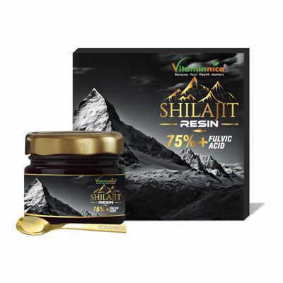 Vitaminnica Pure Shilajit Resin 20g - Premium Himalayan Shilajit for Energy, Vitality & Immune Support - Natural Resin | Gold Grade 100% Pure, Rich in Fulvic Acid and 85+ Trace Minerals