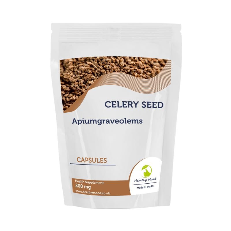 Celery Seed Powder 200mg 7 Capsules: Apium Graveolens - UK-Made Health Supplements and Vitamins