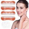 Dazzluxe 2 Pairs Instant Veneers Dentures, Comfort Fit Upper And Lower Teeth Veneers, Temporary Cosmetic Fake Teeth for Men Women Cover Missing Teeth view 1
