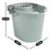 16L Litre Mop Bucket High Grade Plastic Mop Bucket with Detachable Wringer & Easy Carry Handle Cleaning Mop Bucket Plastic Floor Cleaning Bucket - Pouring Spout, Measuring Scale (Silver Sage) view 2