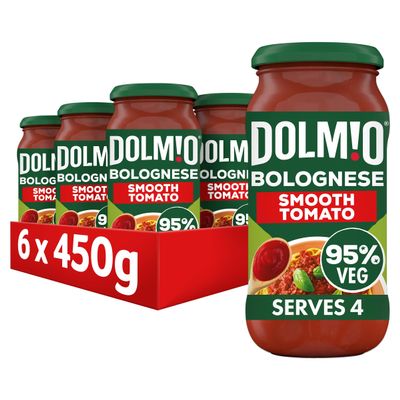 Dolmio Bolognese Smooth Tomato Pasta Sauce Jar, Bulk Multipack 6 x 450g