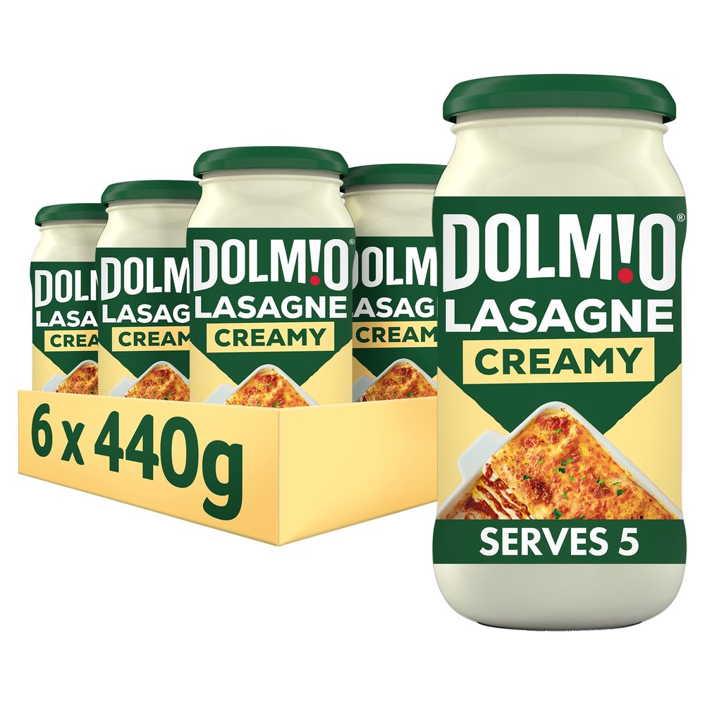 Dolmio Lasagne Creamy White Pasta Sauce Jar, Bulk Multipack 6 x 440g