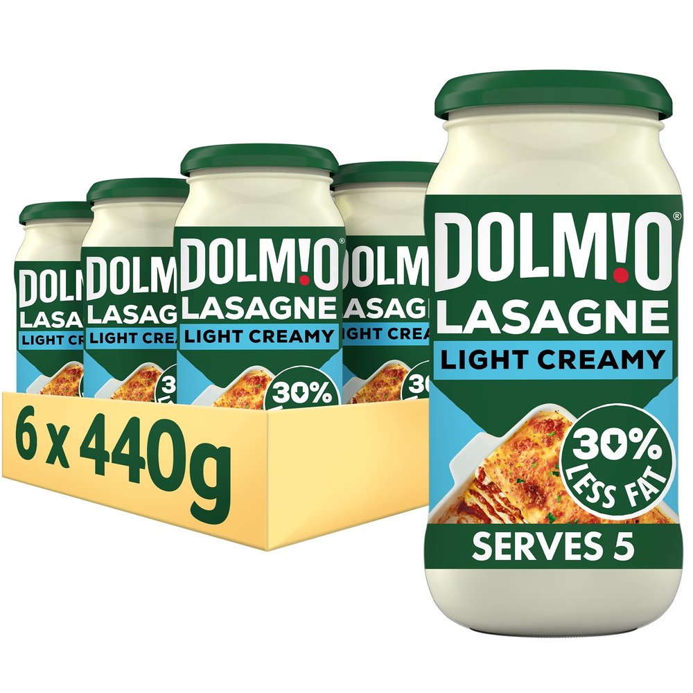 Dolmio Lasagne Light Creamy White Sauce Jar, Bulk Multipack 6 x 440g