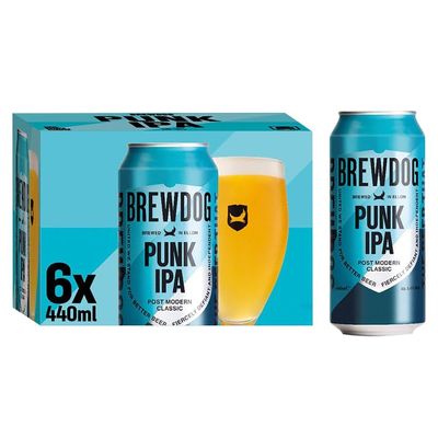 BreewDog Punk IPA 6 x 440ml - This Refreshing Brew Is Guaranteed To shake Up Your Taste Buds With Every Sip.