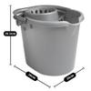 16L Litre Silver Colour Mop Bucket with Detachable Wringer and Easy Grip Handle High Grade Plastic Floor Cleaning Bucket Household Use Floor Cleaning Bucket with Measuring Scale, Pouring Spout view 2