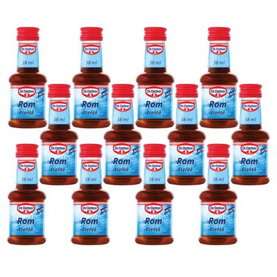 Baking Ingredients DR Oetker, Baking Powder, Dry Yeast, Egg Dye, Vanilla Sugar (12 Pack, Rum Essence 38ml)