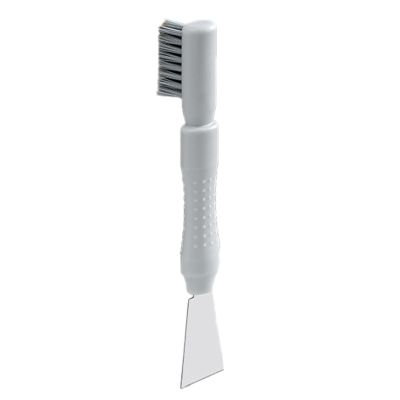 Bexdug Kitchen Scraper Tool - Cooktop 2-in-1 Double Head Scraper in Stainless Steel | Range Hood Grease Grime Removal Scraper with Ergonomic Handle for Hood, Sink, Tabletop